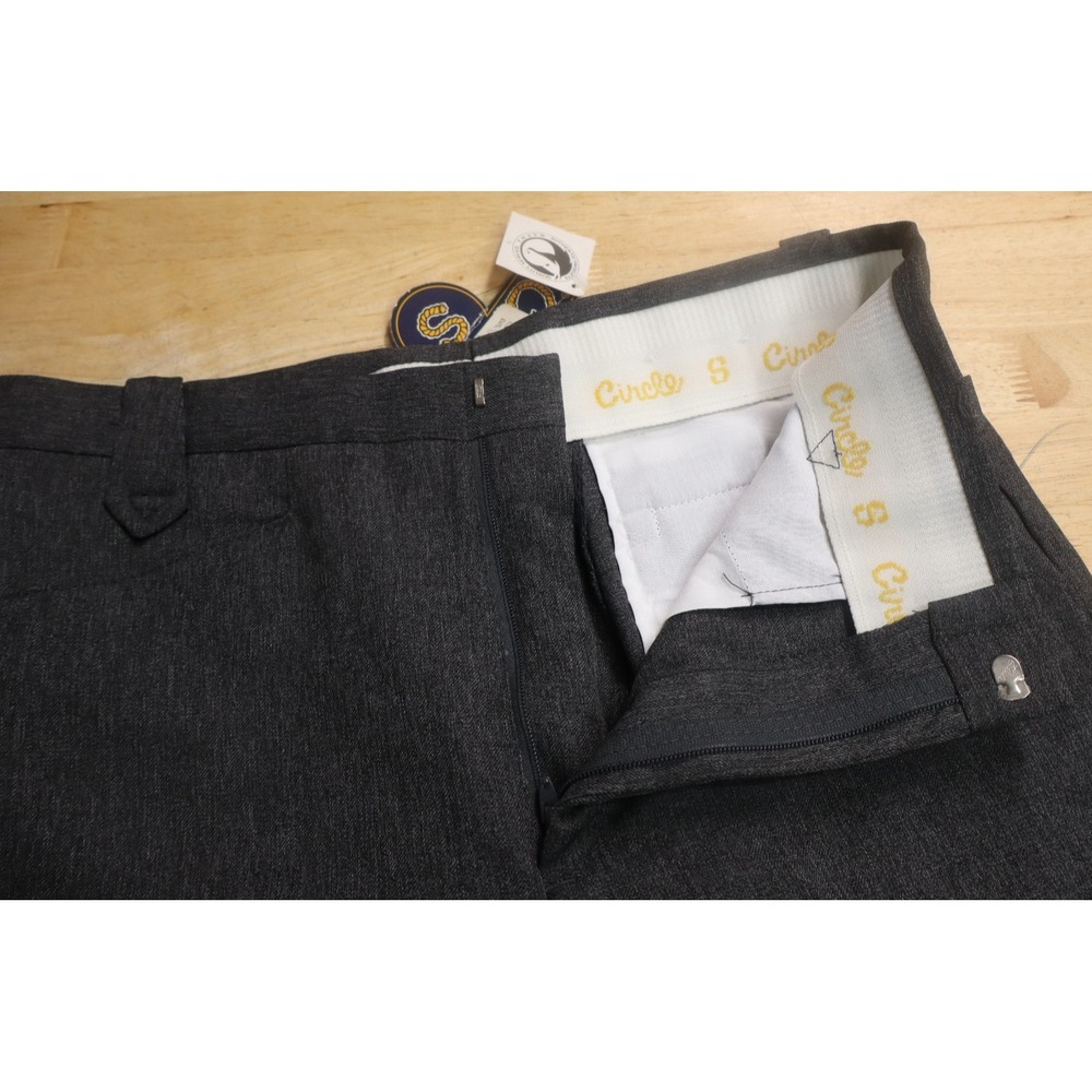 Mens Circle S Ranch Pants 32x37 Unfinished Polyester Pants Vintage Pearl Snap - Picture 7 of 10